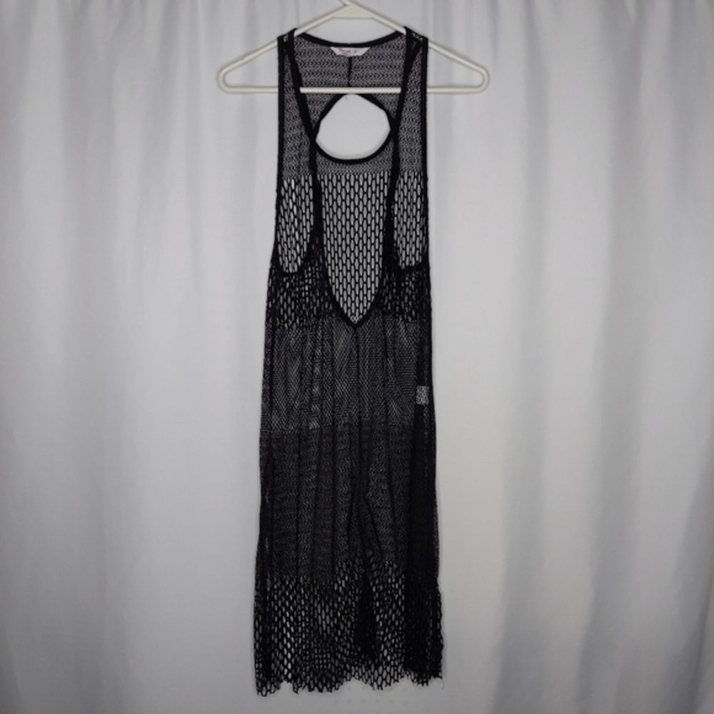 Penti‎ Fishnet Mesh Tunic Small Black Sheer Gothic Whimsigoth Witchy Y2K Grunge